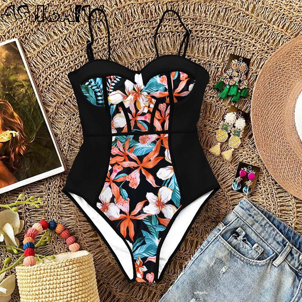 Floral printed swimwear