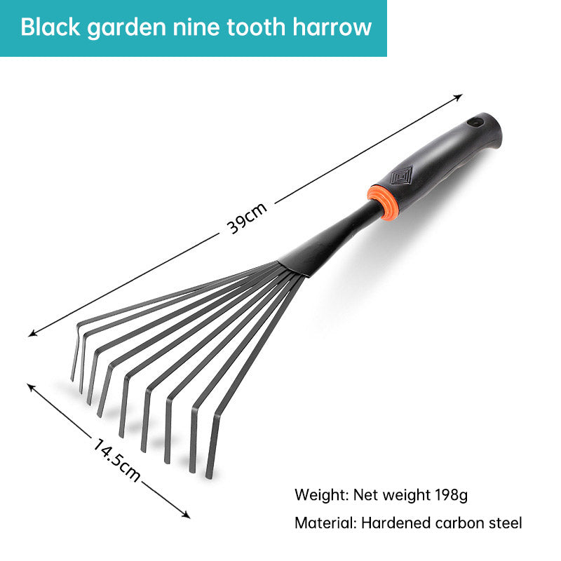 Black plastic handle garden tool