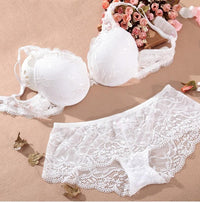 Women transparent push up bra and panty set