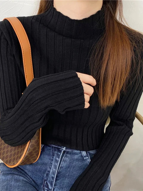 Ribbed Turtleneck Sweater