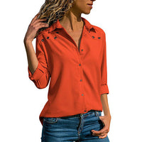 Long sleeve collar ladies shirt