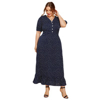 Large Size Women Summer Polka Dot Dress