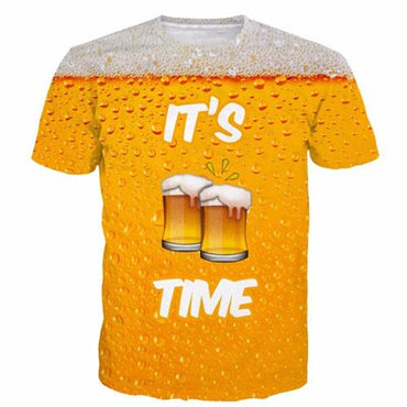 Funny beer time printed t shirt