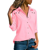 Long sleeve collar ladies shirt