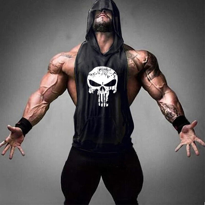 Skull Bodybuilding Stringer Tank Tops for Men