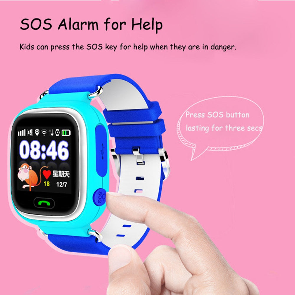 Q90 Smart Watch for  Kids with SOS Alarm Clock, GPS, WIFI & Bluetooth Anti-lost SIM Card For Children's Smart Watches Phone Gift