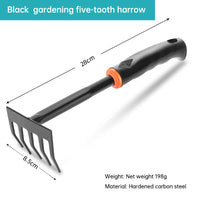 Black plastic handle garden tool