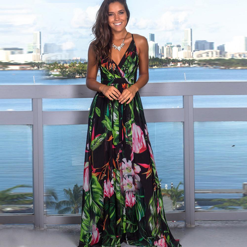 Women's Boho Floral Long Dress