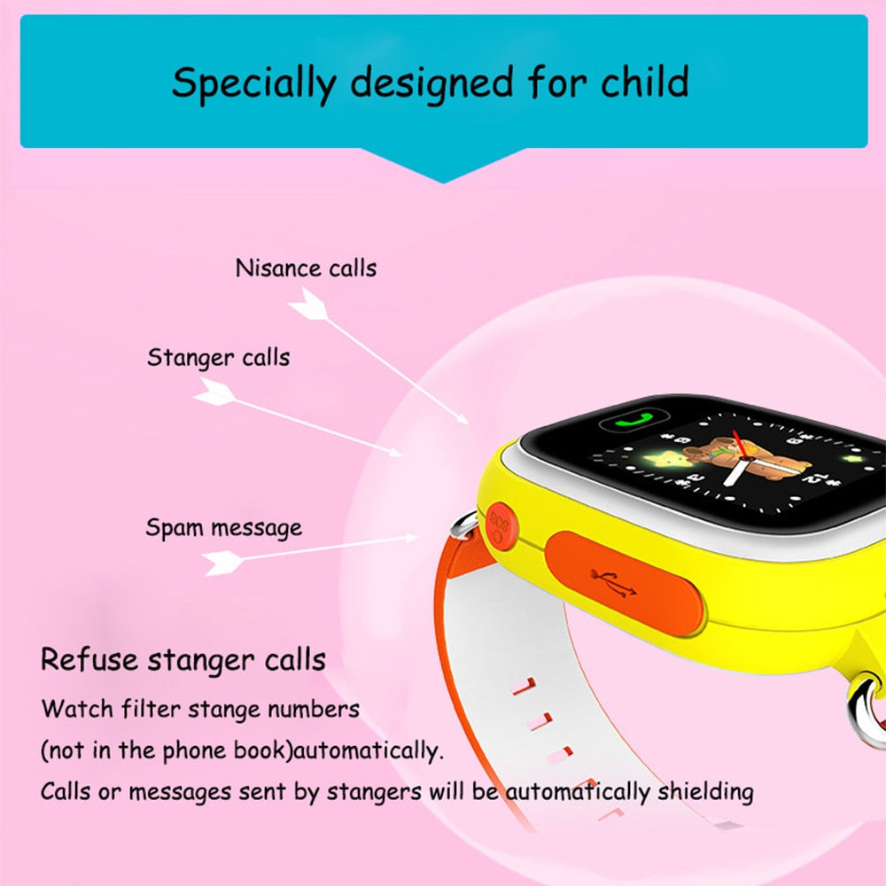 Q90 Smart Watch for  Kids with SOS Alarm Clock, GPS, WIFI & Bluetooth Anti-lost SIM Card For Children's Smart Watches Phone Gift