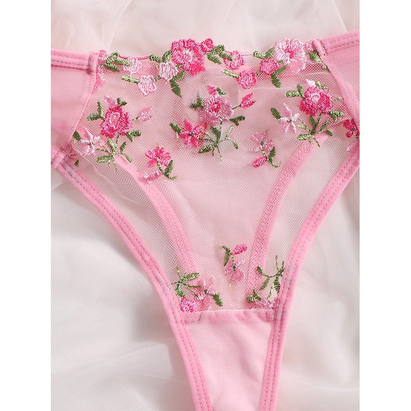 Sweet sexy low waist lace lingerie set