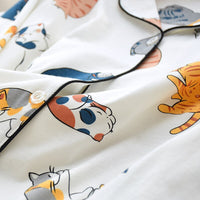 Cute cat print cotton skin friendly sleepwear