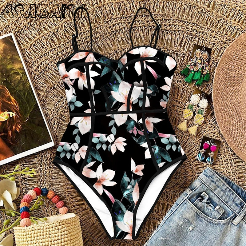 Floral printed swimwear