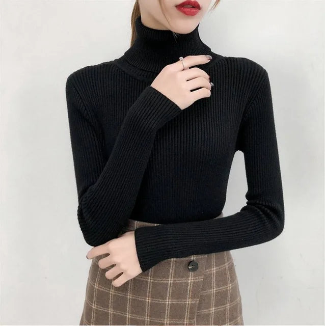 Elegant Turtleneck Women's Sweater