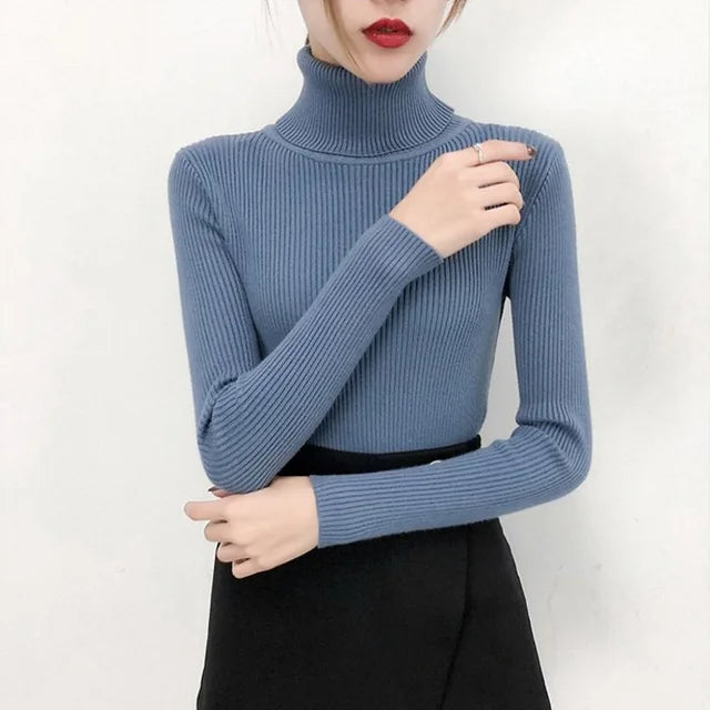 Elegant Turtleneck Women's Sweater