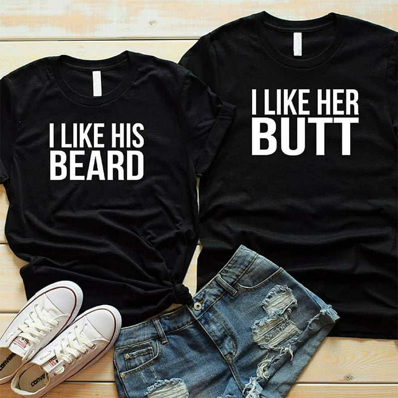 His beard & her butt t-shirts