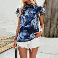 Women's casual printed short-sleeved top for summer