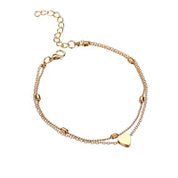 Double layered anklet chain for women