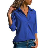 Long sleeve collar ladies shirt