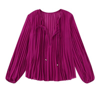 Fashion Women Pleated Blouses