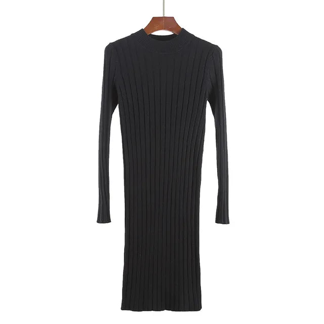 Ribbed Knit Sweater Dress