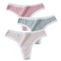 3 Pcs Women Panties G-String Underwear