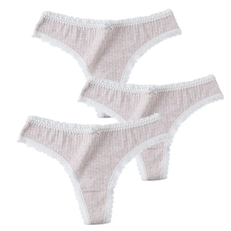 3 Pcs Women Panties G-String Underwear