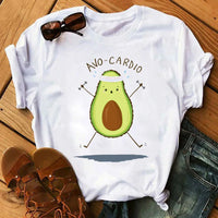 Kawaii cartoon avocado short sleeve T-shirt