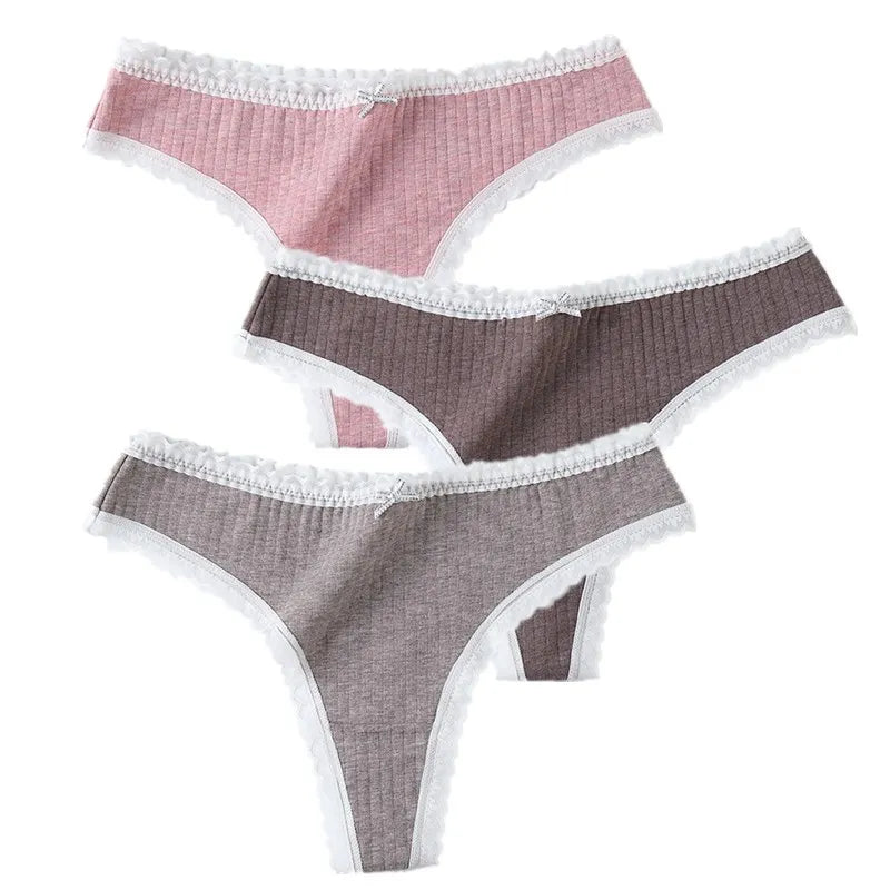 3 Pcs Women Panties G-String Underwear