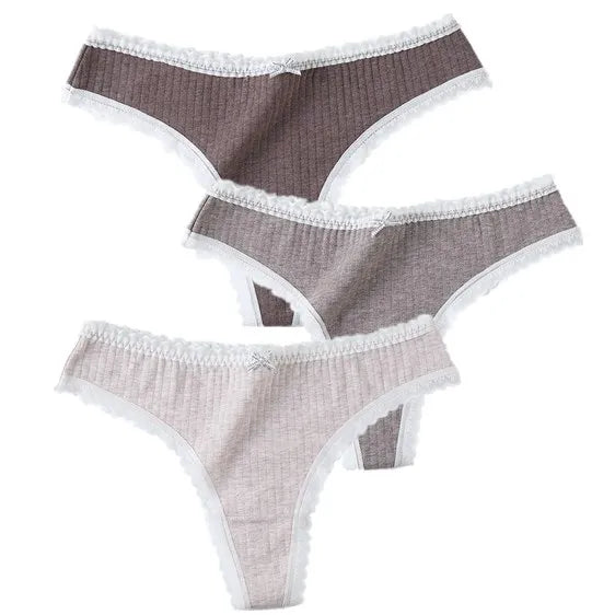 3 Pcs Women Panties G-String Underwear