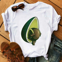 Kawaii cartoon avocado short sleeve T-shirt