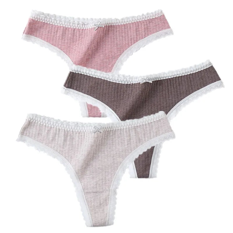 3 Pcs Women Panties G-String Underwear