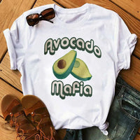 Kawaii cartoon avocado short sleeve T-shirt