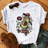 Kawaii cartoon avocado short sleeve T-shirt