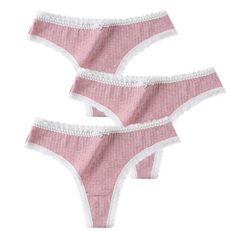 3 Pcs Women Panties G-String Underwear