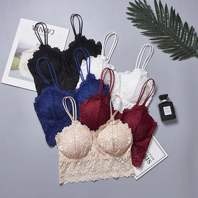 Newly arrived women push up wireless lace bra