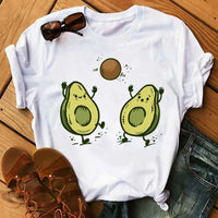 Kawaii cartoon avocado short sleeve T-shirt