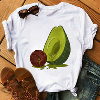 Kawaii cartoon avocado short sleeve T-shirt