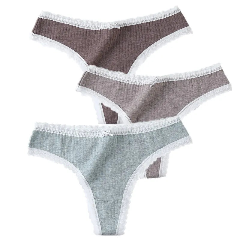 3 Pcs Women Panties G-String Underwear