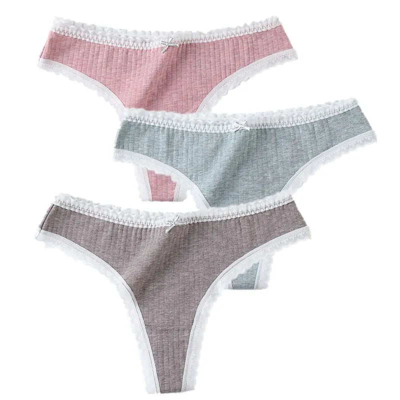 3 Pcs Women Panties G-String Underwear