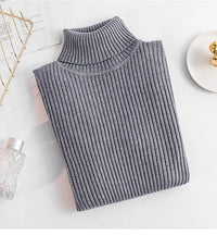 Solid Color Women Turtleneck Sweater