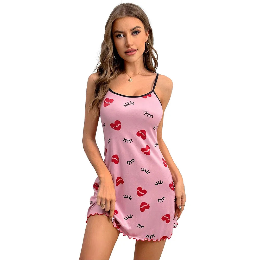 Ladies Butterfly Printed Nightgowns