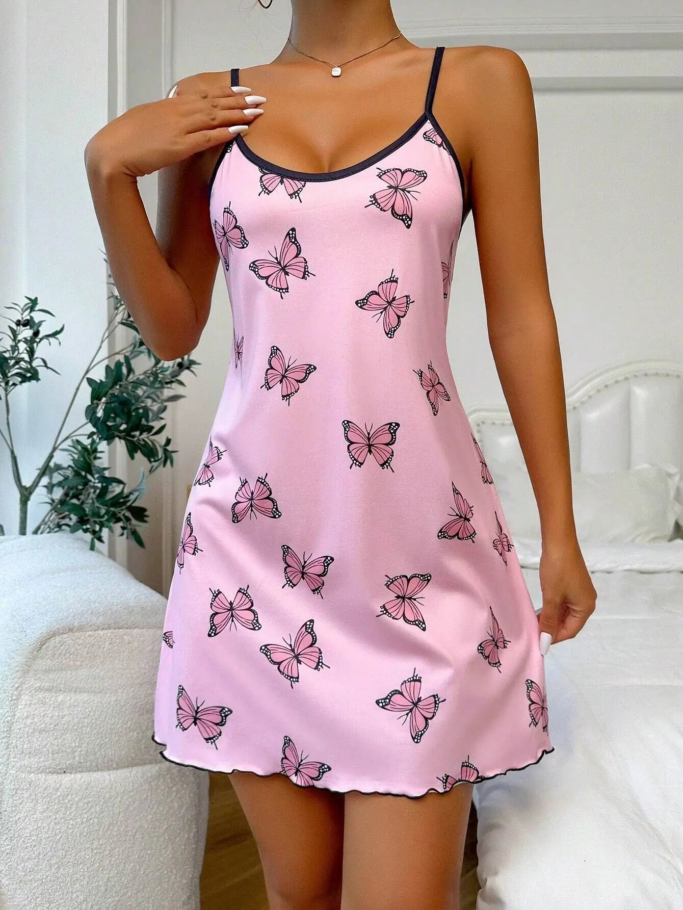 Ladies Butterfly Printed Nightgowns