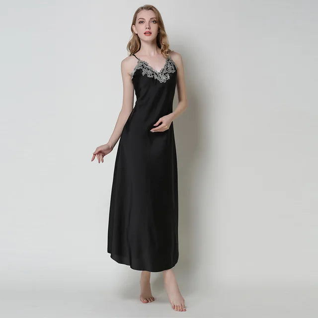 Nightdress Lace Satin Nightgowns